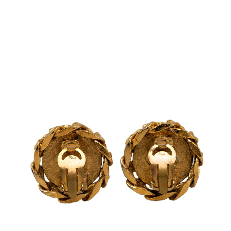 Chanel  Stone Earring Gold Ladies