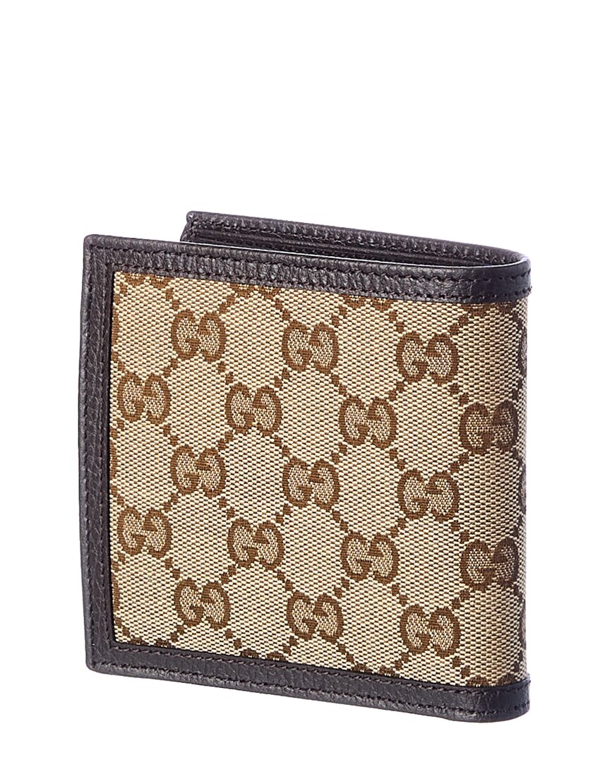 Gucci Replc GG Canvas & Leather Wallet, os, Brown