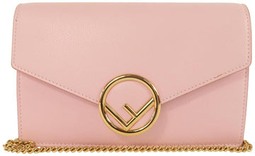Fendi Wallet on Chain Pink CalBNkin Leather Shoulder Bag