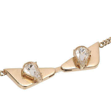 Fendi Yellow Gold Tone Bugs Eye Necklace