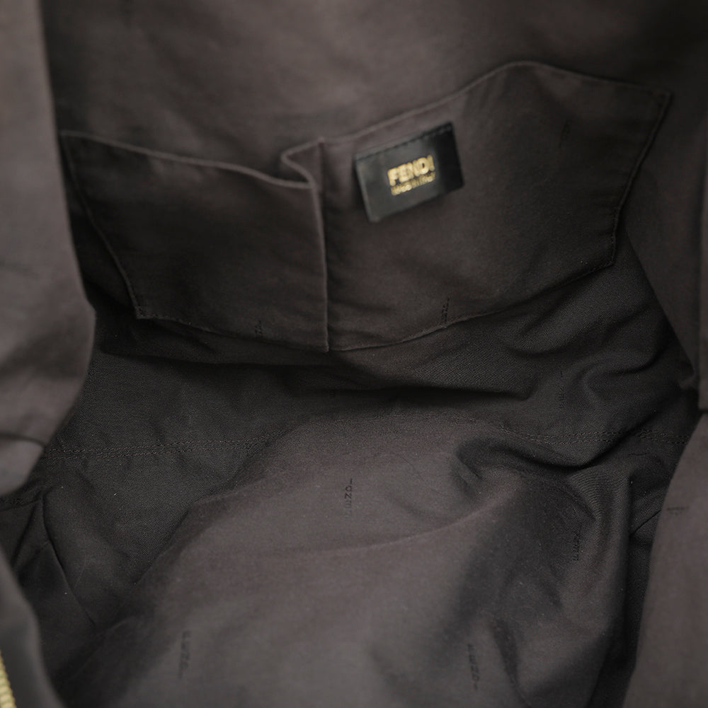 Fendi Black Nubuck Chain Tote Bag