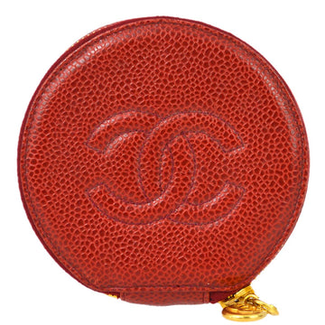 Chanel Red Caviar Jewelry Case Pouch