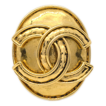 Chanel Oval Brooch Pin Gold 94P
