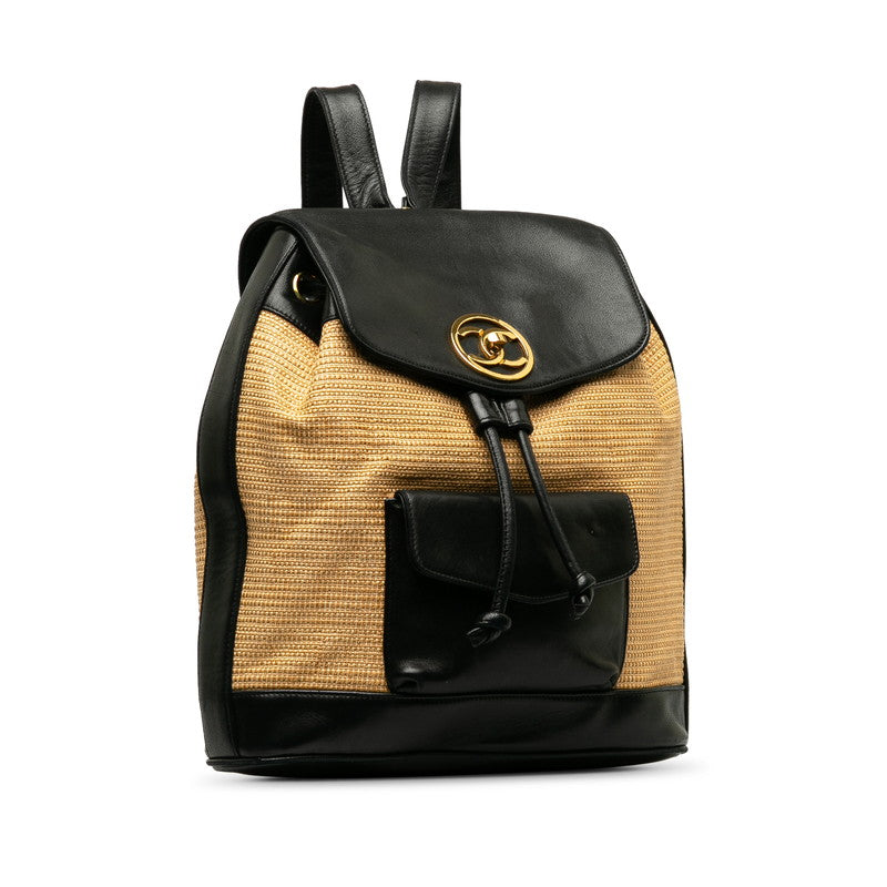Chanel Cocono mark Rucksack Rufia Leather   Chanel Rucksack
