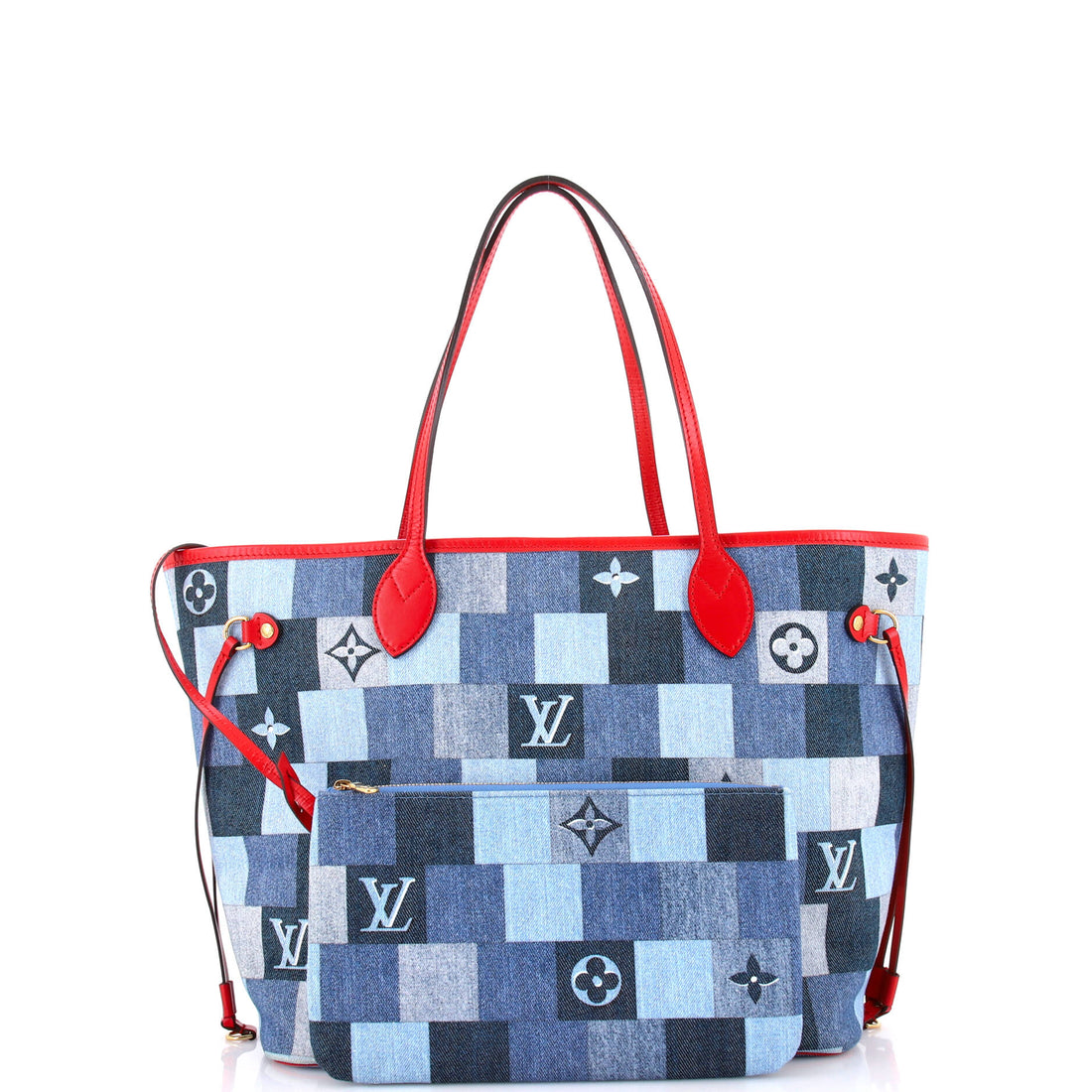 Neverfull Tote Damier and Monogram Patchwork Denim MM