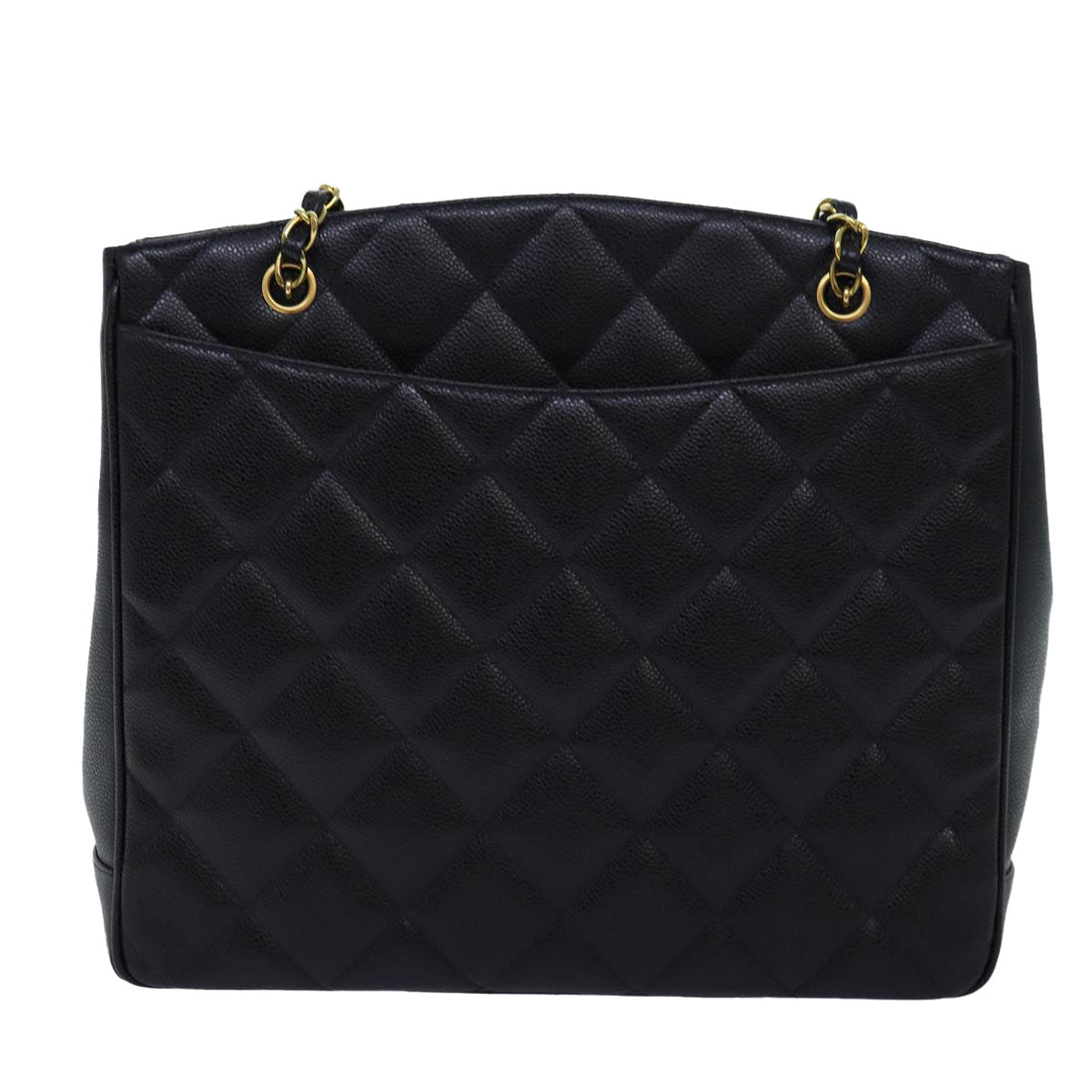Chanel Big Matelasse Chain Shoulder Bag Caviar Skin Black CC Auth fmA