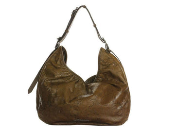 Burbe**y Brown Perforated Flowers Hobo