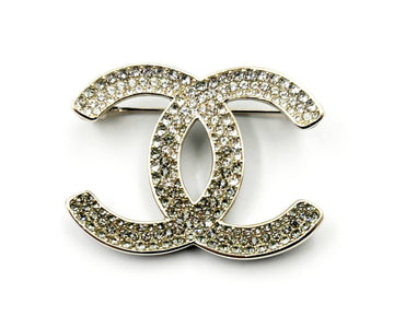 Top Quality Chanel Brand New Silver Grey Ombre Black Curve Brooch