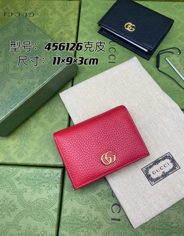 GG Pure cowhide wallet red short design