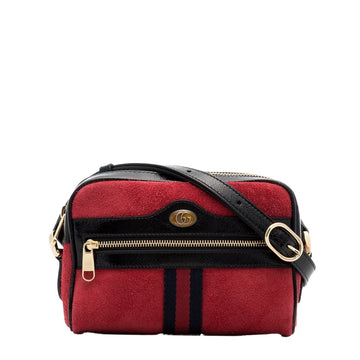 Red Ophidia Suede Mini Bag