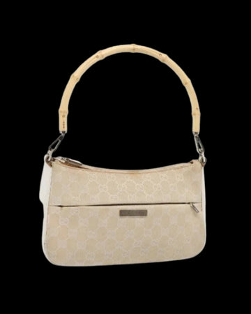 Beige Canvas Gucci Bamboo