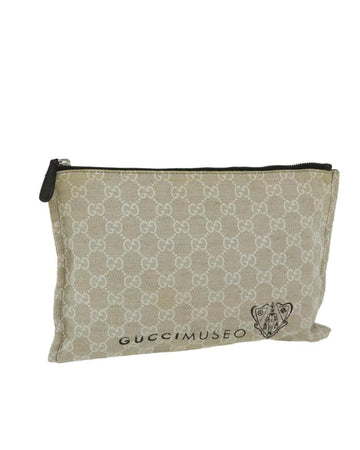 Beige Canvas Gucci Clutch