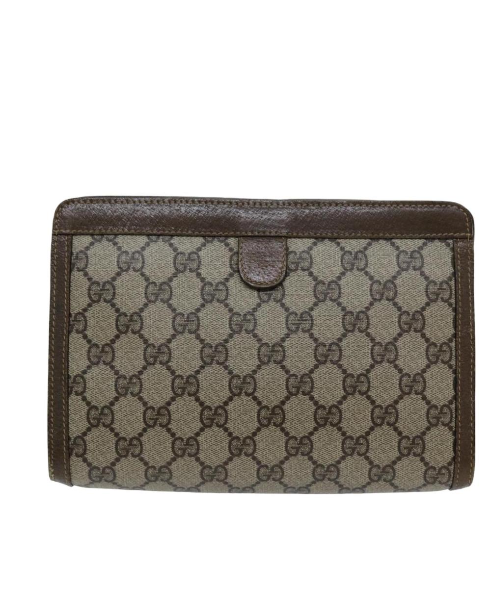 Beige Canvas Gucci Clutch