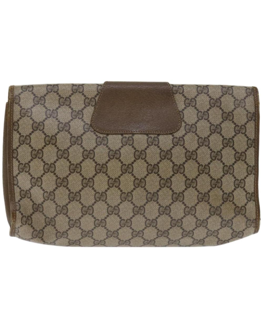 Beige Canvas Gucci Clutch