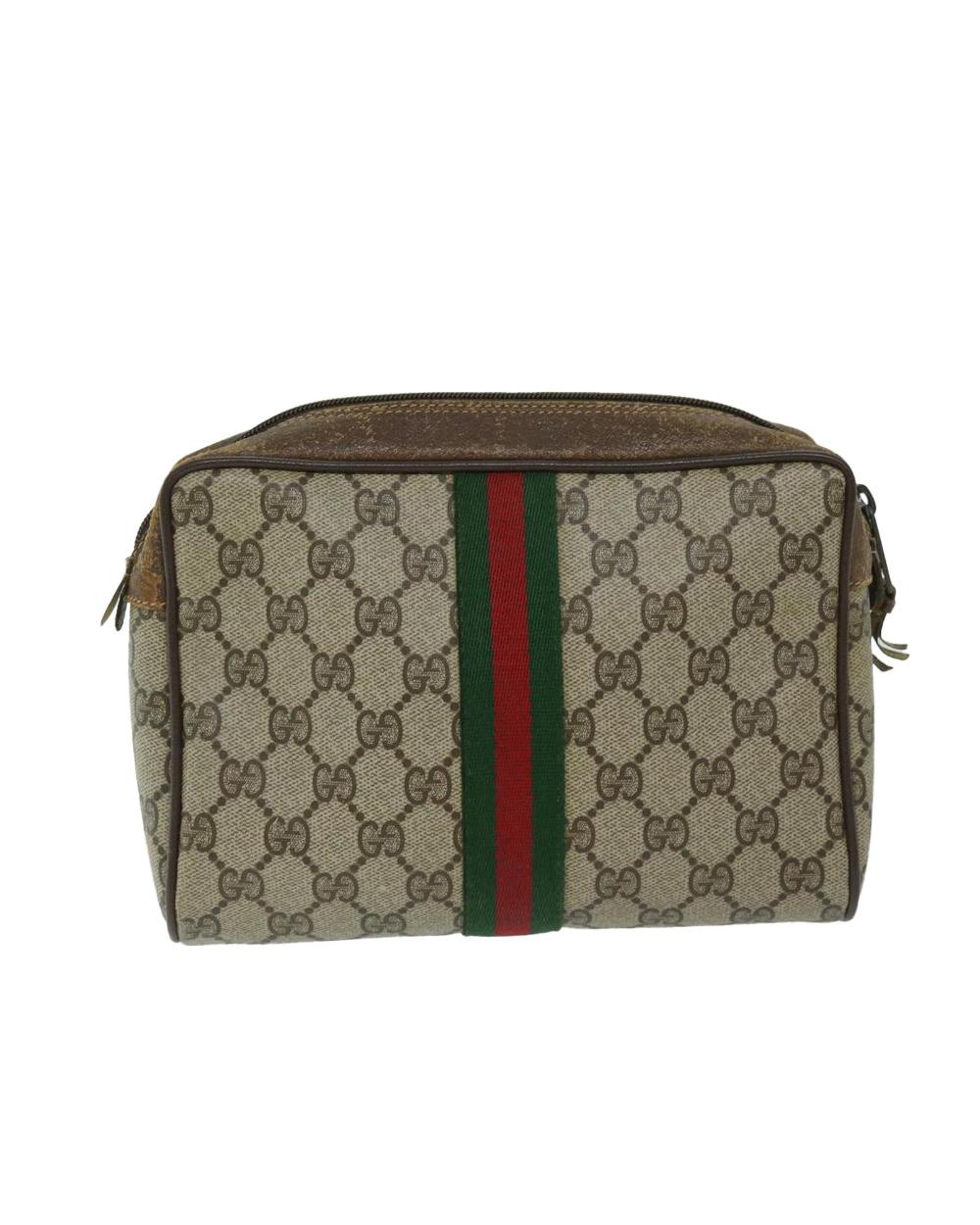 Beige Canvas Gucci Clutch