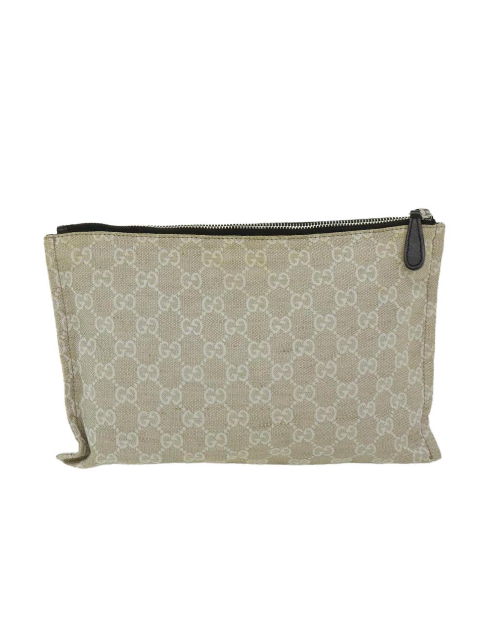 Beige Canvas Gucci Clutch