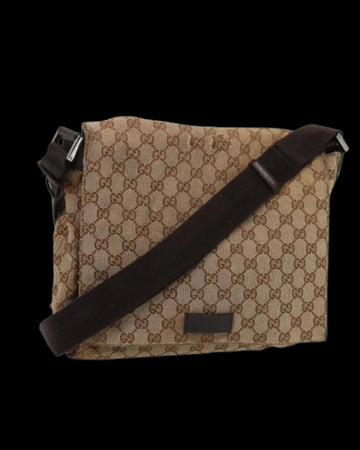 Beige Canvas Gucci Shoulder Bag