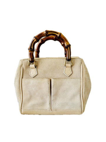 Beige Leather Gucci Bamboo