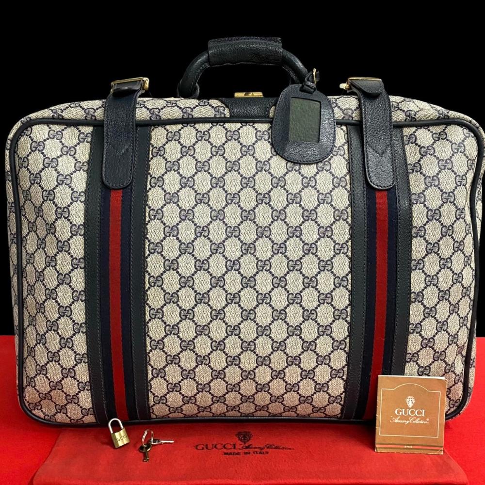 Beige Leather Gucci Travel Bag