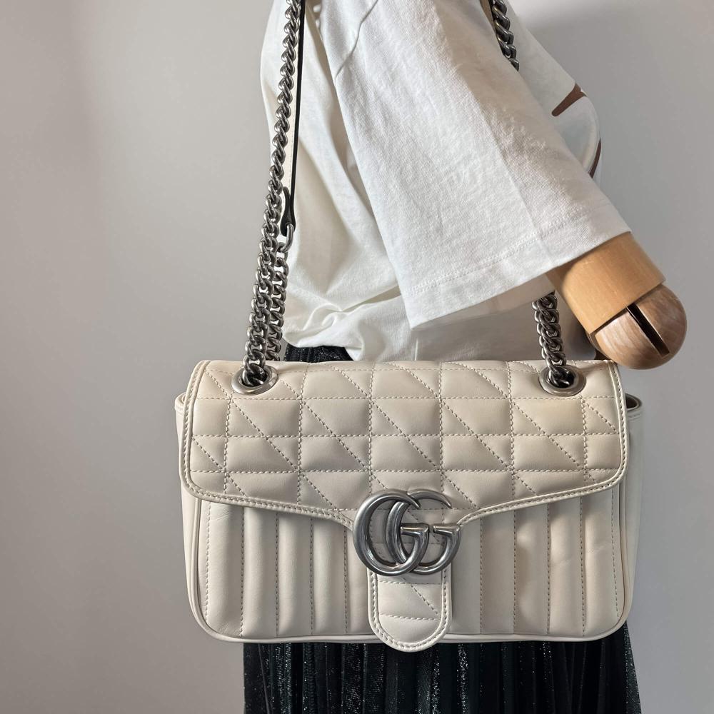 Beige Leather Gucci Marmont