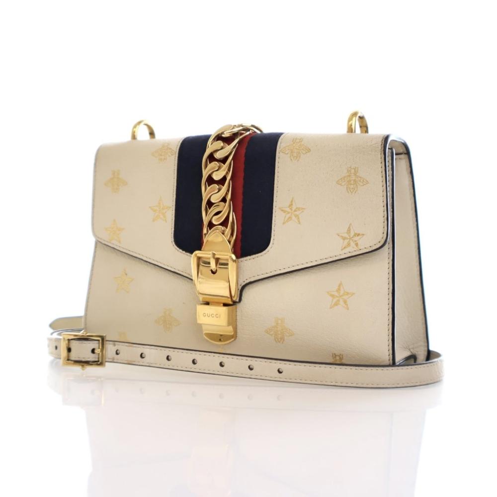 Beige Leather Gucci Sylvie
