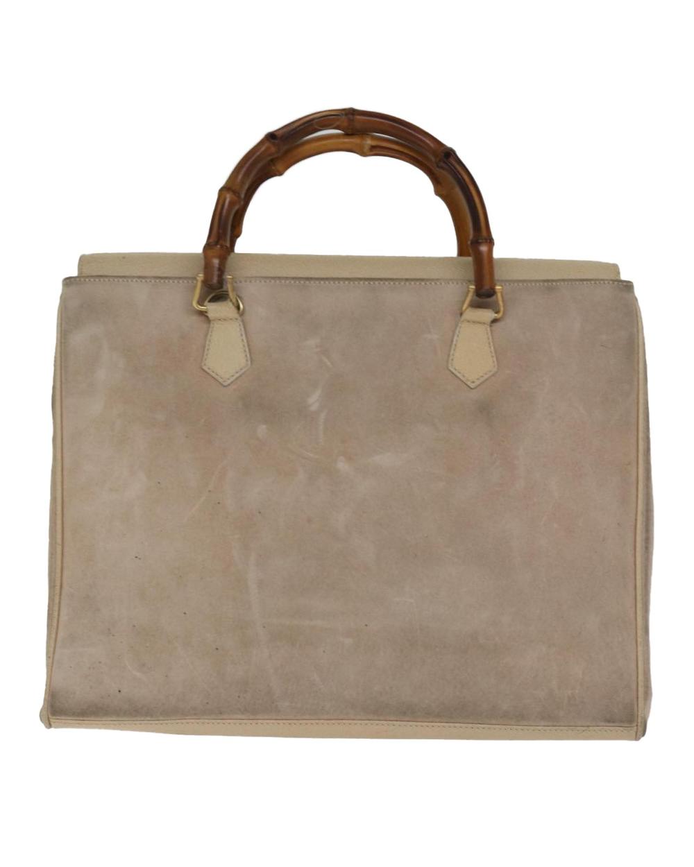 Beige Suede Gucci Bamboo