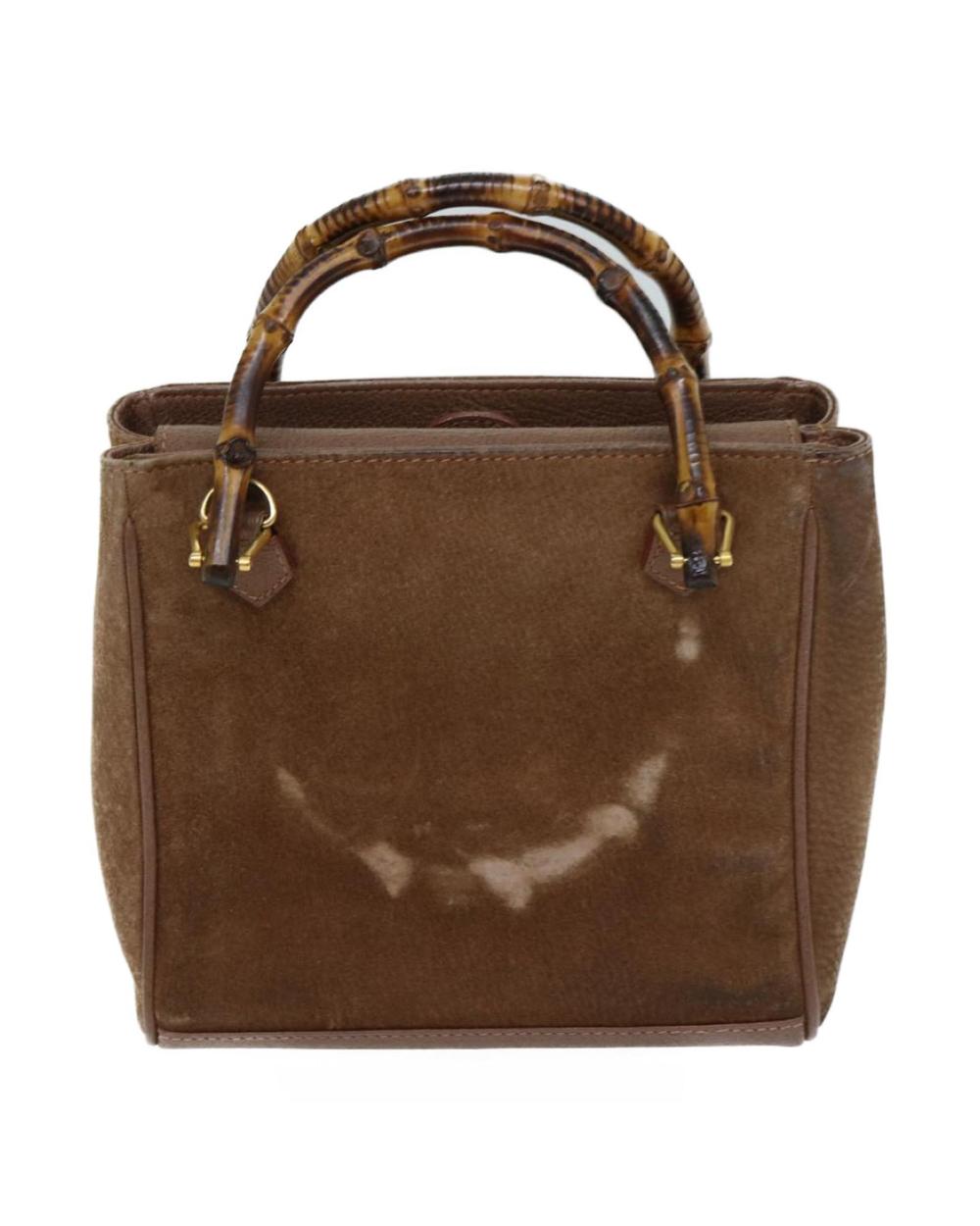 Beige Suede Gucci Bamboo