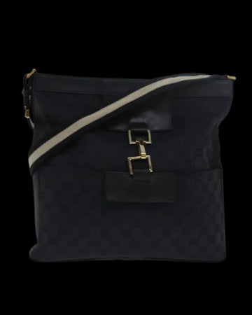 Black Canvas Gucci Shoulder Bag