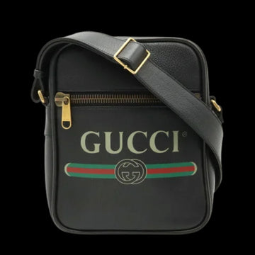 Black Leather Gucci Messenger Bag