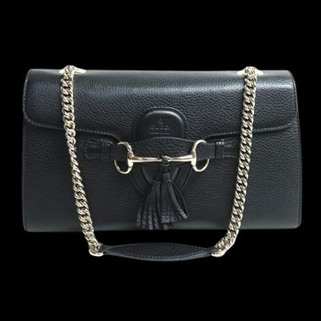 Black Leather Gucci Shoulder Bag