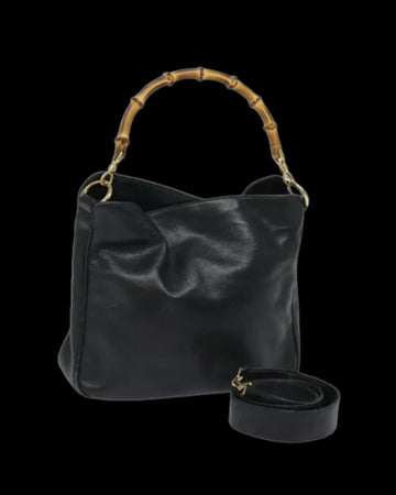 Black Leather Gucci Bamboo