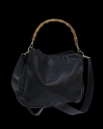 Black Leather Gucci Bamboo