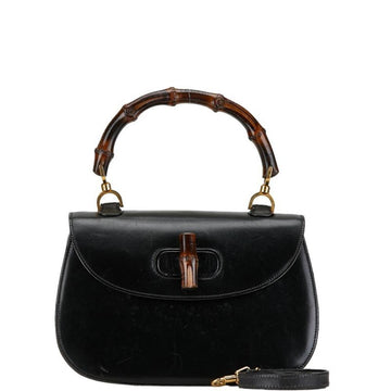 Black Leather Gucci Bamboo