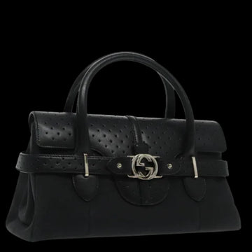 Black Leather Gucci Handbag