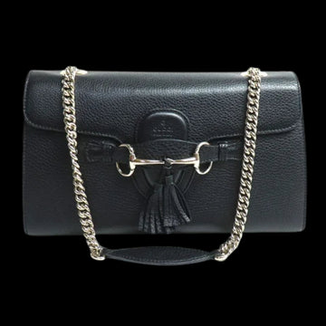 Black Leather Gucci Shoulder Bag