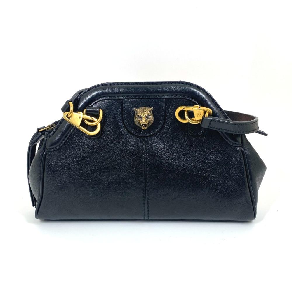 Black Leather Gucci Shoulder Bag