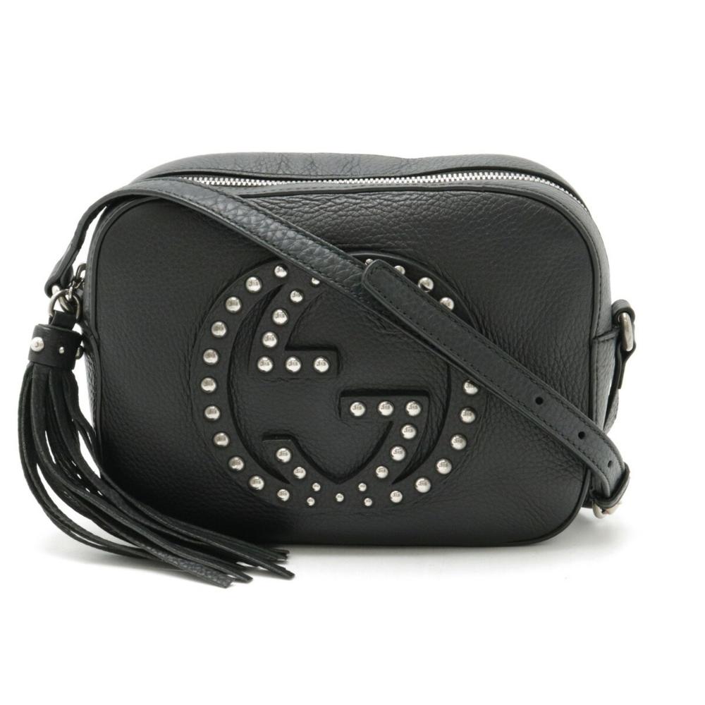 Black Leather Gucci Shoulder Bag
