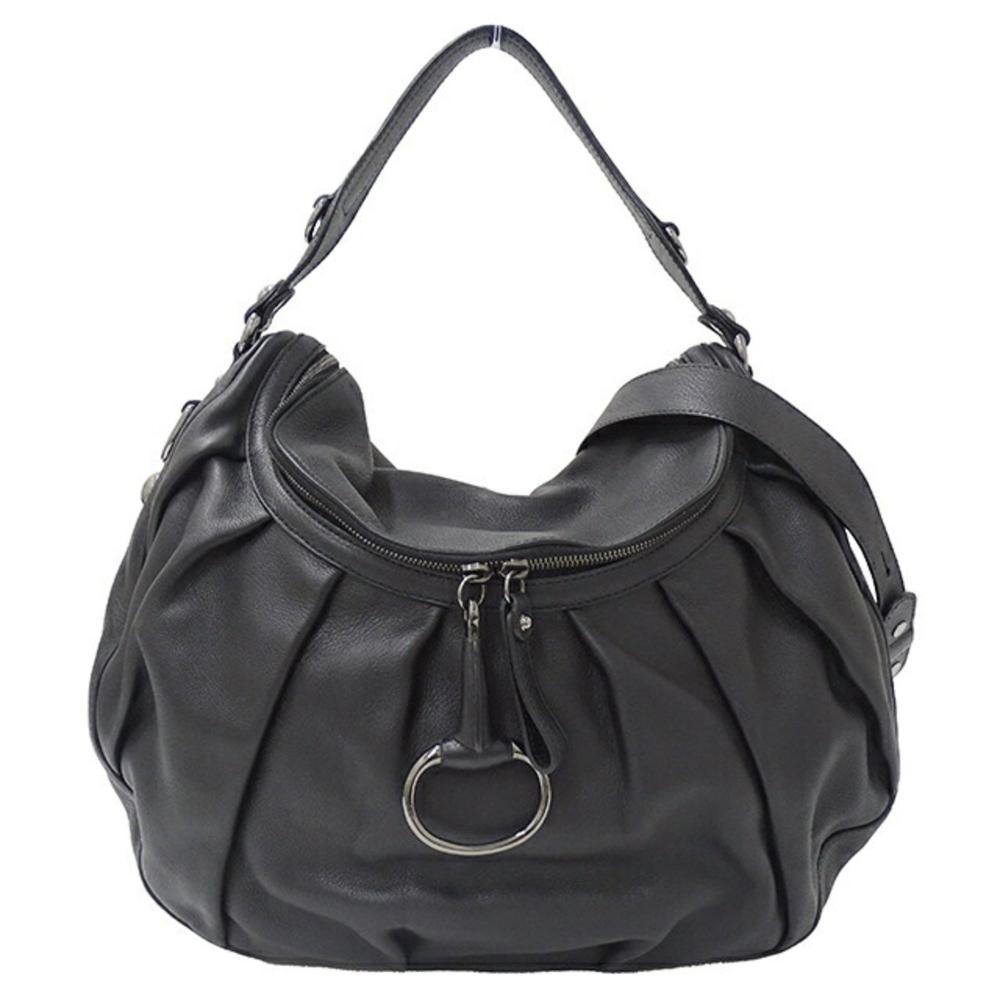 Black Leather Gucci Handbag