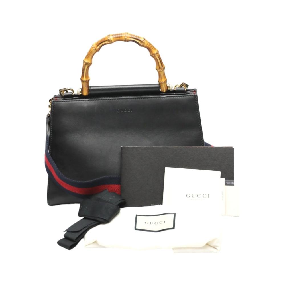 Black Leather Gucci Bamboo