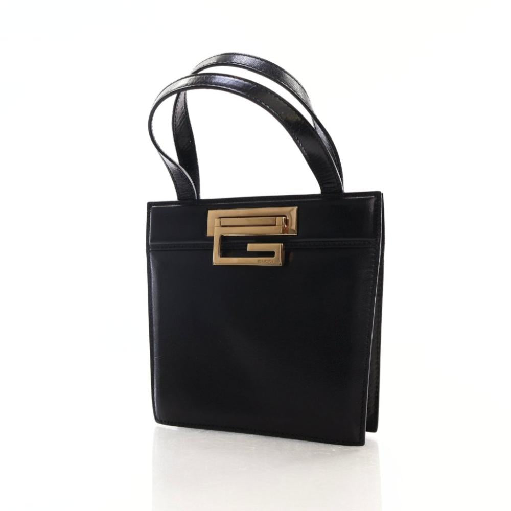 Black Leather Gucci Handbag