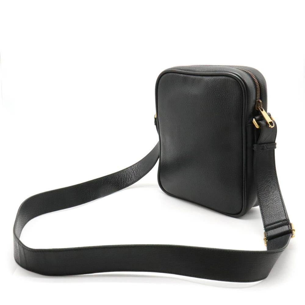 Black Leather Gucci Messenger Bag