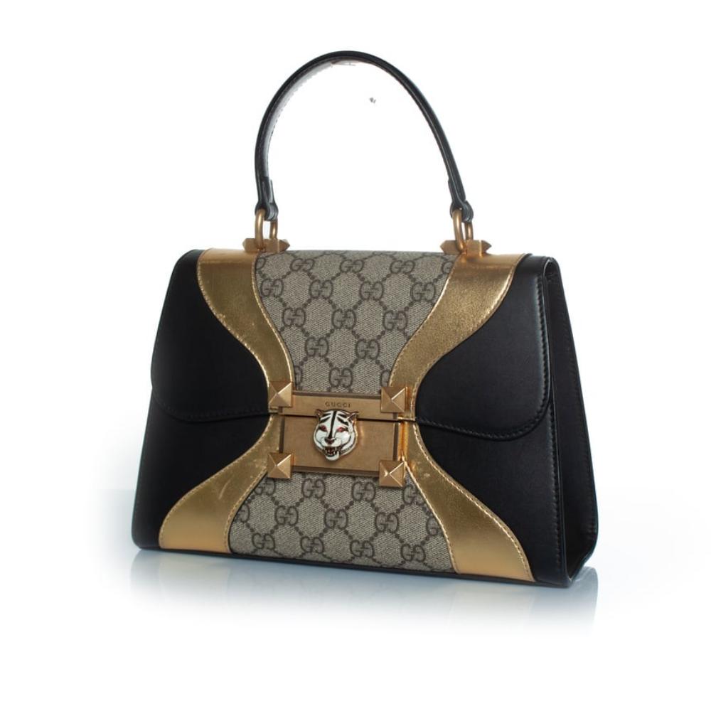 Black Leather Gucci Handbag