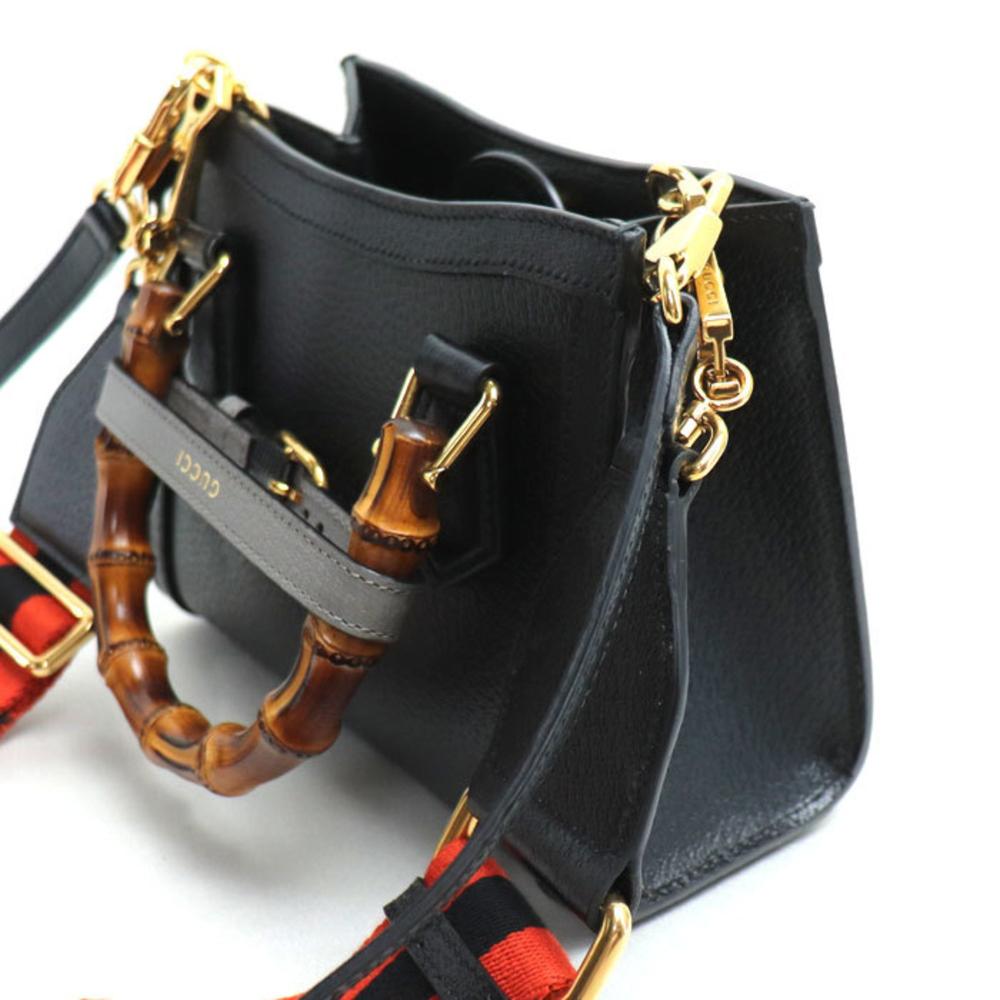 Black Leather Gucci Bamboo