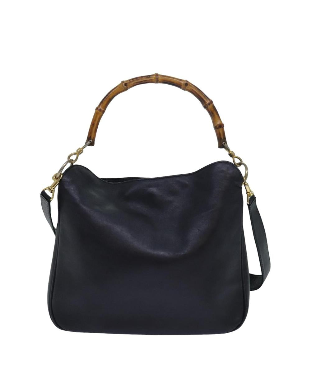 Black Leather Gucci Bamboo