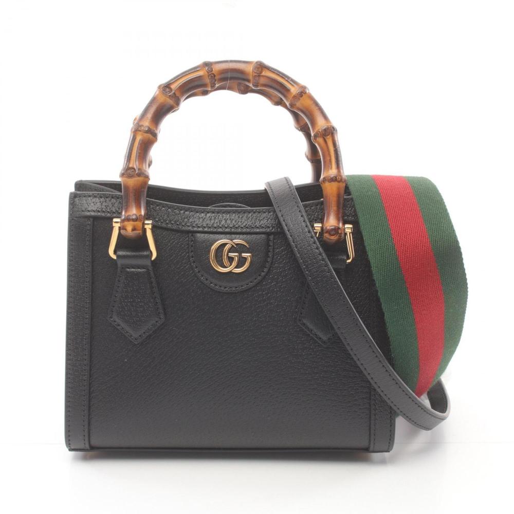 Black Leather Gucci Bamboo
