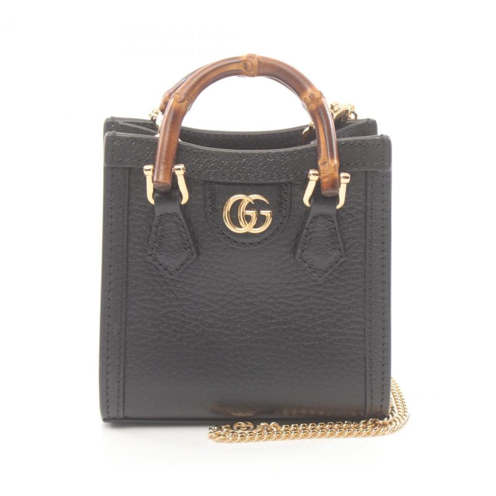 Black Leather Gucci Handbag