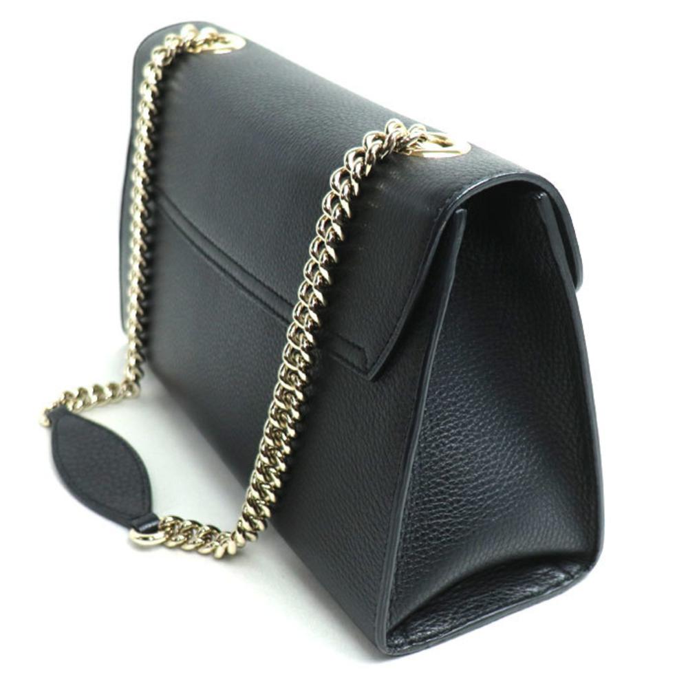 Black Leather Gucci Shoulder Bag