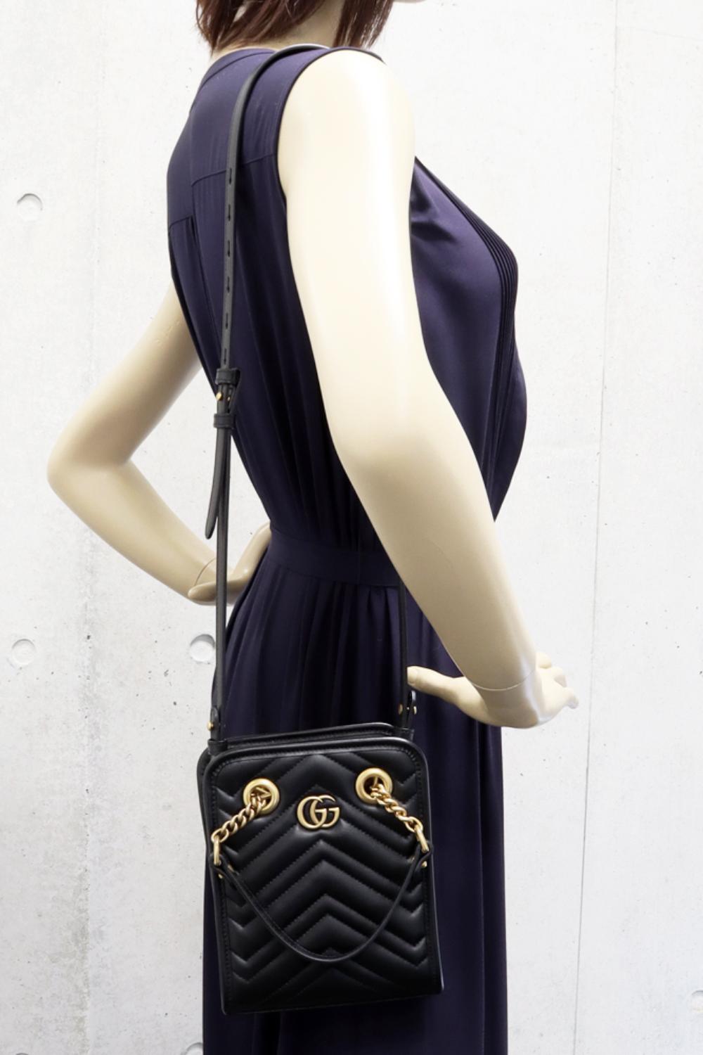 Black Leather Gucci Marmont