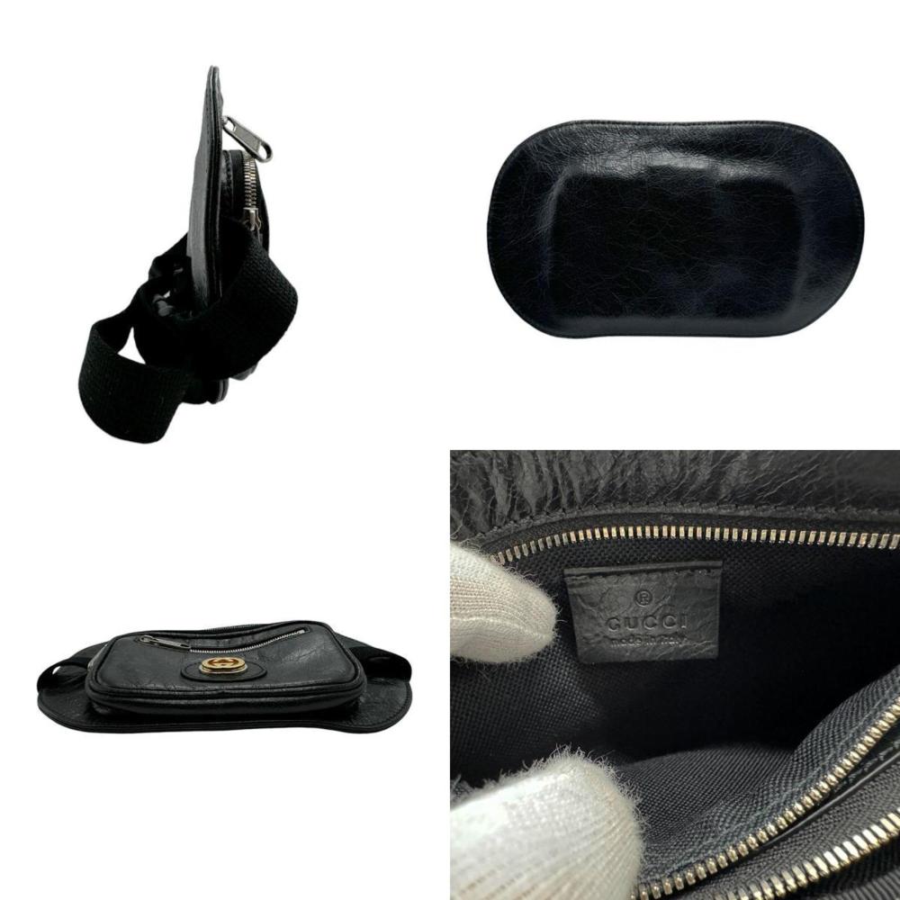 Black Leather Gucci Belt Bag