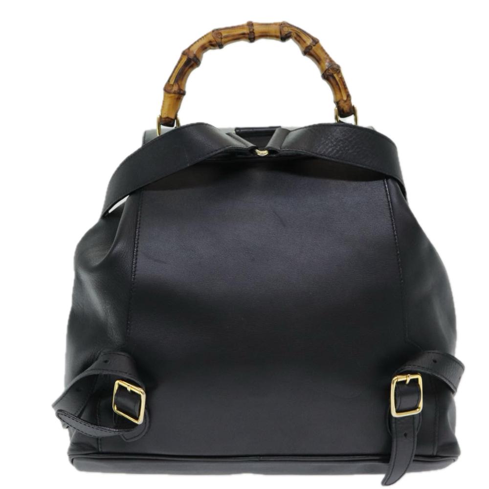 Black Leather Gucci Bamboo